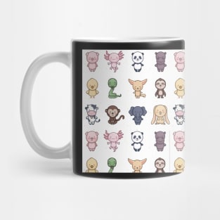 Cute Baby Animals Pink Pig Axolotl Cow Rabbit Sloth Snake Chick Panda Animal Social Distancing FaceMask Teachers Mug